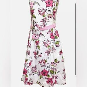 Coquette AnnTaylor Loft party spring shower dress floral pink strapless Easter 4